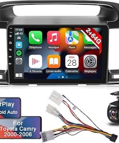 Dash Camera-EKAT-Android 13 Car Stereo for Toyota Camry 2000 2001 2002 2003 2004 2005 2006 9inch Touchscreen Radio with Carplay | Android Auto | Hi-Fi | Mirror Link+Backup Camera and Mic [2+64G]