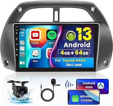 Dash Camera-Inefala-8-Core 4+64G Android 13 Car Stereo Upgrade Radio for Toyota RAV4 2001-2006- 9” HD Touch Screen with Wireless CarPlay & Android Auto Dash Camera-Inefala-8-Core 4+64G Android 13 Car Stereo Upgrade Radio for Toyota RAV4 2001-2006- 9'' HD Touch Screen with Wireless CarPlay & Android Auto