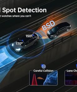 Dash Camera-pelsee-P10 2.5K Rear View Mirror Camera- 10” Mirror Dash Cam Smart Driving Assistant with ADAS & BSD 2