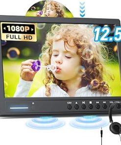 Dash Camera-Arafuna-Arafuna 12.5″ Car DVD Player with Headphone- Portable DVD Player with Headrest Mount