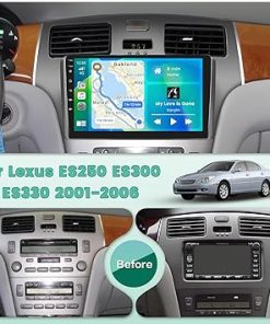 Dash Camera-Ohradio-[2+64GB] Hikity Android 13 Car Stereo for Lexus ES250 ES300 ES330 2001-2006 with Wireless Carplay Android Auto- 9″ HD Touchscreen Car Radio with Mirror Link Bluetooth GPS WiFi SWC FM RDS DSP 2