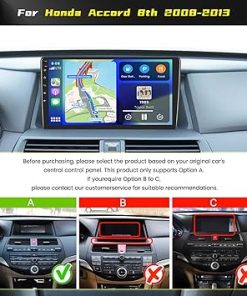 Dash Camera-Hikity-[2+64G] for Honda Accord 2008-2013 Hikity Android 13 Car Stereo with Wireless Carplay Android Auto- 10.1” Touch Screen Radio GPS WiFi Bluetooth SWC Mic Backup Camera FM/RDS 2