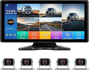 Dash Camera-SIXTOP-Vehicle Backup Camera for Trucks Pickups Bus Trailers Caravans 10.36-inch IPS HD Screen DVR Recording Reverse Monitor 5 Split Screen Waterproof Night Vision Stable Signal DIY Parking Lines 3 Dash Camera-SIXTOP-Vehicle Backup Camera for Trucks Pickups Bus Trailers Caravans 10.36-inch IPS HD Screen DVR Recording Reverse Monitor 5 Split Screen Waterproof Night Vision Stable Signal DIY Parking Lines - Image 3