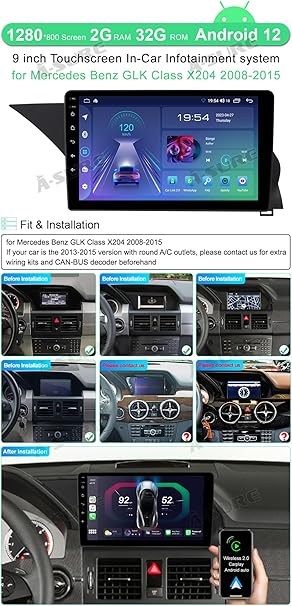 Dash Camera-ASURE-ASURE Car Stereo Radio Upgrade for Benz GLK Class X204 2008-2015-9 inch 4Core 2+32GB Car in-Dash Navigation Head Unit with Carplay Android Auto 1280×800 Touchscreen Video Player 2 Dash Camera-ASURE-ASURE Car Stereo Radio Upgrade for Benz GLK Class X204 2008-2015-9 inch 4Core 2+32GB Car in-Dash Navigation Head Unit with Carplay Android Auto 1280x800 Touchscreen Video Player - Image 2
