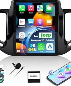 Dash Camera-OiLiehu-2G+64G Android 13 Car Stereo for Jeep Compass 2016-2018 with Wireless Carplay Android Auto-9.7″ HD Touch Screen Jeep Compass Car Radio with GPS/WiFi