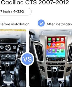 Dash Camera-KiriNavi-Car Radio for Cadillac CTS 2008-2012 Stereo Replacement Upgrade Carplay Android Auto Vertical Touch Screen Tesla Style with DSP in Dash Headunit Multimedia Player Audio Voice Control GPS Navigation 2