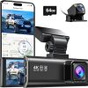 Dash Camera-REDTIGER-REDTIGER 4K 3 Channel Dash Cam- 5GHz WiFi Built-in GPS with 64GB Card 4