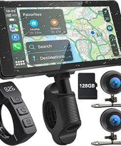 Dash Camera-LBW-LBW Premium Motorcycle DVR: Wireless Apple Carplay & Android Auto- Dual HD 1080P Cameras