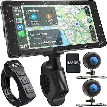 Dash Camera-LBW-LBW Premium Motorcycle DVR: Wireless Apple Carplay & Android Auto- Dual HD 1080P Cameras Dash Camera-LBW-LBW Premium Motorcycle DVR: Wireless Apple Carplay & Android Auto- Dual HD 1080P Cameras