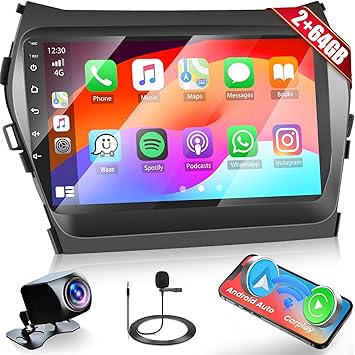 Dash Camera-Hikity-Android Car Stereo for Hyundai Santa Fe IX45 2013-2017 Radio 2+64GB 9 Inch Touchscreen Car Radio Wireless Carplay Android Auto Support GPS Navigation WiFi Bluetooth FM EQ Backup Camera Dash Camera-Hikity-Android Car Stereo for Hyundai Santa Fe IX45 2013-2017 Radio 2+64GB 9 Inch Touchscreen Car Radio Wireless Carplay Android Auto Support GPS Navigation WiFi Bluetooth FM EQ Backup Camera