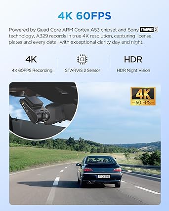 Dash Camera-VIOFO-VIOFO A329 4K 60FPS Dash Cam Front- Wi-Fi 6 App Control 2 Dash Camera-VIOFO-VIOFO A329 4K 60FPS Dash Cam Front- Wi-Fi 6 App Control - Image 2