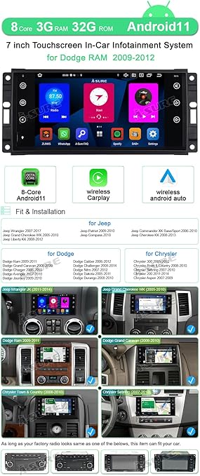 Dash Camera-ASURE-ASURE 7 inch Android 12 Car Stereo Radio for Grand Cherokee-Jeep Wrangler 2 Dash Camera-ASURE-ASURE 7 inch Android 12 Car Stereo Radio for Grand Cherokee-Jeep Wrangler - Image 2
