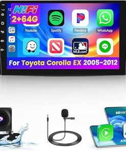 Dash Camera-Inefala-Hi-Fi 2+64G Android 13 Car Stereo Radio for Toyota Corolla EX 2005-2012- 9” HD Touch Screen with Wireless CarPlay Android Auto Dash Camera-Inefala-Hi-Fi 2+64G Android 13 Car Stereo Radio for Toyota Corolla EX 2005-2012- 9” HD Touch Screen with Wireless CarPlay Android Auto