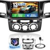 Dash Camera-Inefala-2+64G Stereo for Toyota Fortuner Hilux 2005 2006 2007 2008 2009 2010 2011 2012 2013 2014 CarPlay Car Stereo Android 13 9 Inch Touchscreen Android Auto Backup Camera GPS FM RDS EQ 28UI