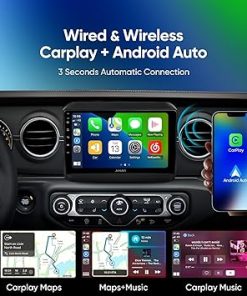 Dash Camera-AINAVI-9-inch Android Car Radio Stereo for Jeep Wrangler JL Gladiator JT 2018-2021 Wireless CarPlay Android Auto AirPlay MirrorLink GPS Navigation Touchscreen Upgrade Bluetooth Multimedia Player 2