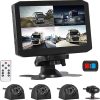 Dash Camera-VSYSTO-VSYSTO 4CH Truck Dash Camera System DVR Recorder Waterproof Backup Camera Front&Sides&Rear VGA for Truck Tractor Semi Trailer Van 7.0″ Monitor Infrared Night Vision