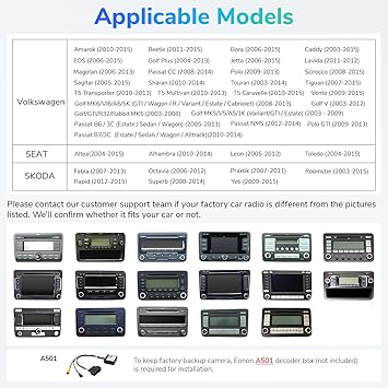 Dash Camera-EONON-Eonon Android 13 CarPlay Car Stereo Compatible with Volkswagen Golf Passat SEAT Skoda- 9” Android Auto Touchscreen Headunit 2 Dash Camera-EONON-Eonon Android 13 CarPlay Car Stereo Compatible with Volkswagen Golf Passat SEAT Skoda- 9'' Android Auto Touchscreen Headunit - Image 2
