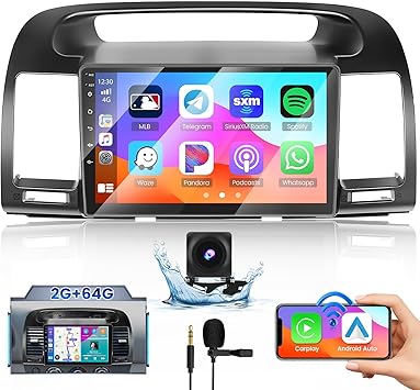 Dash Camera-Hikity-2+64GB for Toyota Camry 2000 2001 2002 2003 2004 2005 2006 Android 13 Car Stereo- 9 Inch Touchscreen Car Radio with Carplay Android Auto HiFi GPS Bluetooth Backup Camera Mirror Link Dash Camera-Hikity-2+64GB for Toyota Camry 2000 2001 2002 2003 2004 2005 2006 Android 13 Car Stereo- 9 Inch Touchscreen Car Radio with Carplay Android Auto HiFi GPS Bluetooth Backup Camera Mirror Link