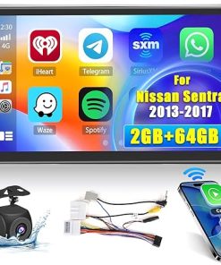 Dash Camera-Hikity-Hikity Android Car Stereo for Nissan Sentra 2013-2017 Radio 2+64GB 10.1 Inch Touchscreen Car Radio Wireless Carplay Android Auto Support GPS Navigation WiFi Bluetooth FM EQ Backup Camera