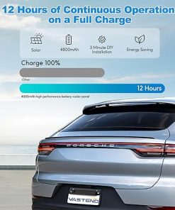 Dash Camera-VASTEND-Solar Wireless Backup Camera with 5″ Monitor VASTEND Battery Powered RV Camera System 3 Mins DIY Installation Rear View Camera HD 1080P Reverse Camera for Car Van SUV (VS-5A) 2