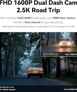 Dash Camera-ddpai-DDPAI 2.5K Dash Cam Front and Rear- 1600P+1080P FHD Dual Dash Camera for Cars with APP 2