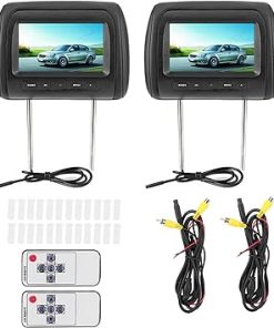 Dash Camera-Akozon-2pcs 7 in Wireless Control Adjustable Headrest LCD Video Player MP5 Display Black for Car Headrest DVD Player Display Poggiatesta Auto Car Player Headrest