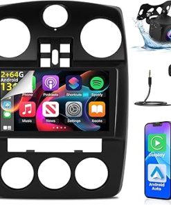 Dash Camera-NHOPEEW-[2+64G] Android Stereo for Chrysler PT Cruiser 2006-2010 – Wireless Carplay and Android Auto- 9 inch HD Touchscreen Aftermarket Radio – WiFi