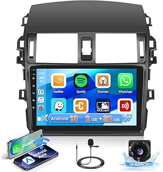 Dash Camera-Hikity-Car Stereo for Toyota Corolla 2009-2013 Wireless Carplay Android Auto- 2+32G 9 Inch Android 13 Touch Screen Car Radio with GPS WiFi BT HiFi FM/RDS Radio Mirror Link Backup Camera Mic Dash Camera-Hikity-Car Stereo for Toyota Corolla 2009-2013 Wireless Carplay Android Auto- 2+32G 9 Inch Android 13 Touch Screen Car Radio with GPS WiFi BT HiFi FM/RDS Radio Mirror Link Backup Camera Mic