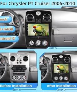 Dash Camera-NHOPEEW-[2+64G] Android Stereo for Chrysler PT Cruiser 2006-2010 – Wireless Carplay and Android Auto- 9 inch HD Touchscreen Aftermarket Radio – WiFi 2
