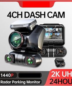 Dash Camera-JEJKVHSV-2K 1440P Dash Cam for Car DVR 4CH 360 Camera 24H Parking Monitor & GPS Night Vision Auto Video Recorder 256Gmax(Integrated Version) 2