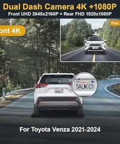Dash Camera-FITCAMX-Fitcamx Front 4K+Rear 1080P Dash Cam Suitable for Toyota Venza 2021-2024 LE XLE Limited Nightshade Edition- OEM Look 2
