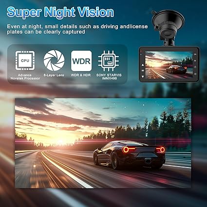Dash Camera-TAREEFAN-Dash Cam Front and Rear 4K/2K+1080P- WiFi Dash cam Free 64GB Card 2 Dash Camera-TAREEFAN-Dash Cam Front and Rear 4K/2K+1080P- WiFi Dash cam Free 64GB Card - Image 2