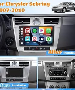 Dash Camera-Roinvou-Car Radio for Chry-sler Sebring 2007 2008 2009 2010: [2G+64G] 9 inch Car Stereo with Wireless Carplay Android Auto- Touch Screen Upgrade for Sebring with GPS Bluetooth WiFi SWC FM RDS Backup Camera 2