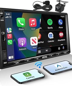 Dash Camera-ATOTOLIFE-F7WE Double Din Car Stereo with Backup Camera- 7inch Wireless CarPlay Touch Screen in-Dash Video Receivers
