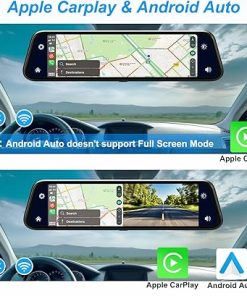 Dash Camera-ONCHEER-12″ 2K Rear View Mirror Dash Cam Backup Camera- in-Mirror Smart HD Full Touch Screen Front&Rear Video Players Support Apple CarPlay&Android Auto for Cars&Trucks 2