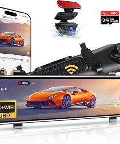 Dash Camera-Jansite-12″ 4K Rear View Mirror Camera WiFi Mirror Dash Cam Front and Rear with 64GB Card Super Night Vision G-Sensor Loop Recording 2160P Digital Rearview Mirror Dash Cam for Cars Trucks Dash Camera-Jansite-12″ 4K Rear View Mirror Camera WiFi Mirror Dash Cam Front and Rear with 64GB Card Super Night Vision G-Sensor Loop Recording 2160P Digital Rearview Mirror Dash Cam for Cars Trucks