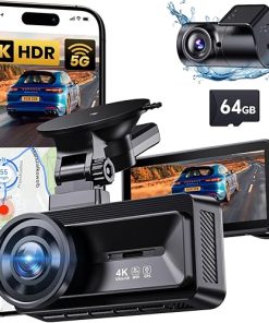 Dash Camera-COOLCRAZY-Dash Cam Front and Rear- 4K Full HD Dual Dash Camera for Cars Built-in 5G WiFi GPS