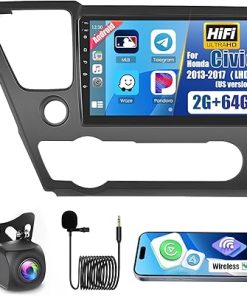 Dash Camera-Hikity-Hikity 2+64GB Android 13 Car Stereo for Honda Civic 2013-2017 with Wireless Carplay Android Auto- 9” Touch Screen in-Dash GPS Navigation HiFi WiFi Bluetooth SWC Mic Backup Camera Dash Camera-Hikity-Hikity 2+64GB Android 13 Car Stereo for Honda Civic 2013-2017 with Wireless Carplay Android Auto- 9” Touch Screen in-Dash GPS Navigation HiFi WiFi Bluetooth SWC Mic Backup Camera
