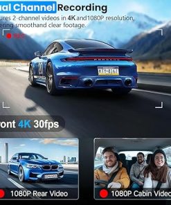 Dash Camera-CRROPDA-3 Channel 4K Dash Cam Front- 1080P Dash Camera Rear and Inside for Cars with 32GB Card 2