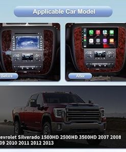 Dash Camera-TopWeb-5GWiFi Upgrade Car Stereo Radio for Chevrolet Silverado 1500HD 2500HD 3500HD 2007 2008 2009 2010 2011 2012 2013- Wireless Carplay and Android Auto – 4GB+32GB 10.2 inch Touchscreen Bluetooth FM SWC 2