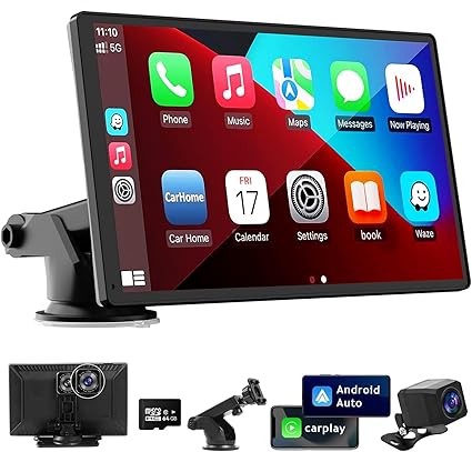 Dash Camera-Hererod-9 Inches Wireless Apple Carplay Touch Screen for car with 4K Dash Cam-Universal Wireless CarPlay Screen for Old Car Dash Camera-Hererod-9 Inches Wireless Apple Carplay Touch Screen for car with 4K Dash Cam-Universal Wireless CarPlay Screen for Old Car