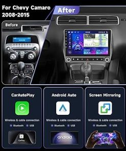 Dash Camera-podofo-【8Core DSP 46EQ】 for Chevrolet Chevy Camaro 2008-2015 Radio-6G+128G Car Stereo with Wireless Carplay Bluetooth5.0 2