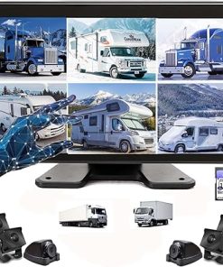 Dash Camera-Rvitycam-10-36-Inch 6 Split Touchable 128GB Large Audio Screen 1080P Backup Camera Monitor & Built-in DVR Video Recorder for RV Truck Trailer Rear Side Front Reversing View Wired System Image Waterproof
