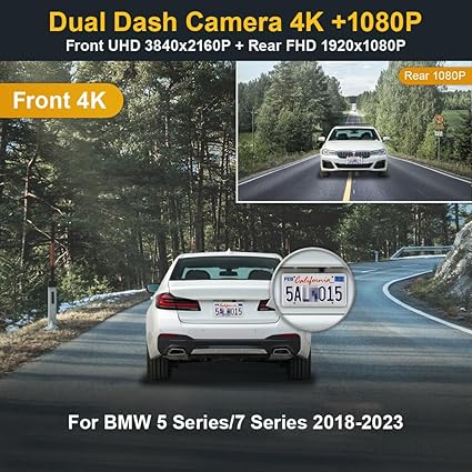 Dash Camera-FITCAMX-Fitcamx 4K Dual Dash Cam for 2018-2023 BMW 5 7 Series 530i 540i M550i 740i 750i M760i (G30/G11)- OEM Look 2 Dash Camera-FITCAMX-Fitcamx 4K Dual Dash Cam for 2018-2023 BMW 5 7 Series 530i 540i M550i 740i 750i M760i (G30/G11)- OEM Look - Image 2