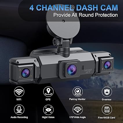 Dash Camera-AFYWO-4 Channel Dash Cam- Front and Rear 2 Dash Camera-AFYWO-4 Channel Dash Cam- Front and Rear - Image 2