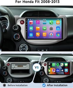 Dash Camera-VECHTEL-[8 CORE 4G+64G] for Honda Fit 2008-2013 Car Radio with Wireless Carplay/Android Auto- 10.1 Inch Android 13 IPS Touch Screen Car Stereo 2