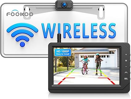 Dash Camera-Fookoo-Fookoo HD 1080P 5-inch Wireless Backup Camera- 5″ Split Screen Monitor Rear View Licence Plate Camera Dash Camera-Fookoo-Fookoo HD 1080P 5-inch Wireless Backup Camera- 5" Split Screen Monitor Rear View Licence Plate Camera