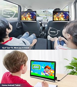 Dash Camera-Seventour-12.4 inch 4K Android 11 Portable Car TV Headrest Monitor Rear Entertainment System for Cars Back Seat- Dual Linked Touch Screen Support Phone Wireless mirroring 3 Dash Camera-Seventour-12.4 inch 4K Android 11 Portable Car TV Headrest Monitor Rear Entertainment System for Cars Back Seat- Dual Linked Touch Screen Support Phone Wireless mirroring - Image 3