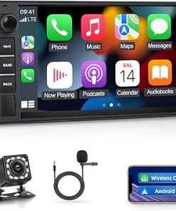 Dash Camera-EKAT-Android Car Stereo for Jeep Wrangler Chrysler 300C Dodge RAM with Apple Carplay and Android Auto- 7 Inch Touch Screen Head Unit with Bluetooth WiFi GPS Mirror Link FM/RDS + Backup Camera