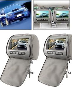 Dash Camera-Yctze-2pcs 7 inch HD Car Headrest LCD Video Player with Zipper Cover Remote Control Gray 2